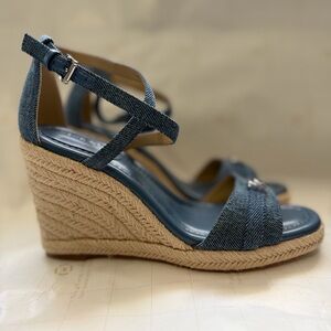 MICHAEL Michael Kors Denim Blue Wedge Sandals